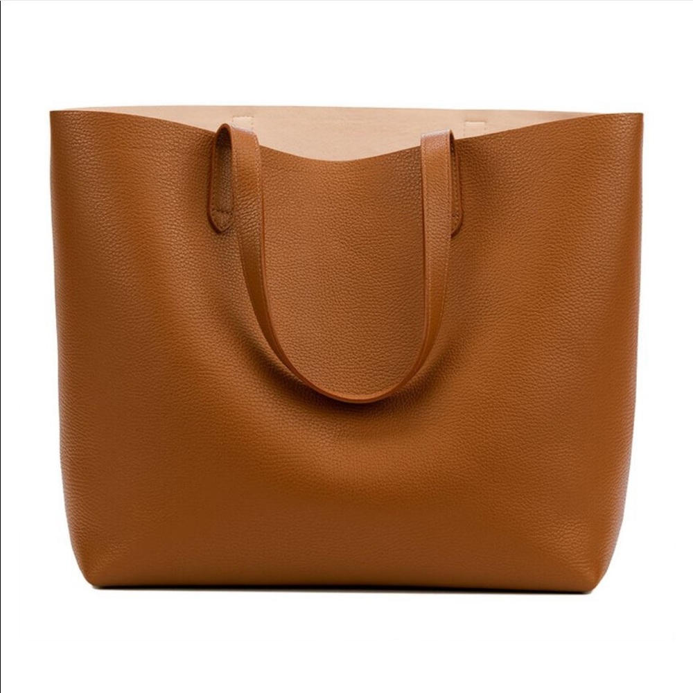 New Cuyana Large Structured Tote in Cognac/Blush